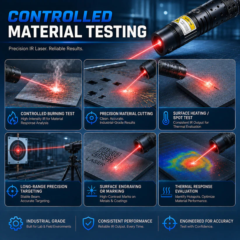 🔥2026 New Design 120W 900-1100NM Powerful IR Laser Pointer