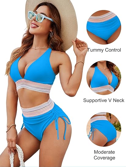 ⏳Last Day Promotion 60% OFF⛱️2026 High Waisted Tummy Control Color Block Bikini Sets