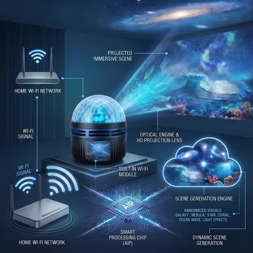 ✨ YAGOO® 360° Smart Holographic Starry Sky Projector ✨