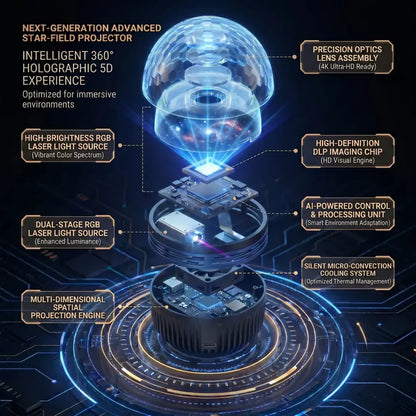✨ YAGOO® 360° Smart Holographic Starry Sky Projector ✨