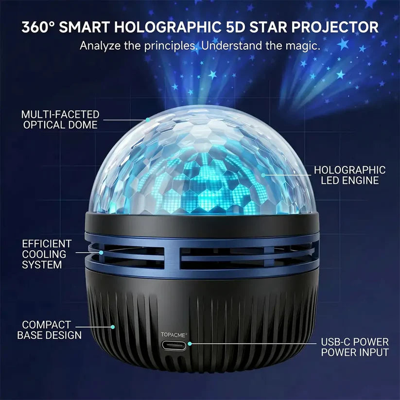 ✨ YAGOO® 360° Smart Holographic Starry Sky Projector ✨